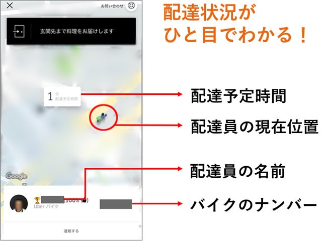 ウーバーイーツ マクドナルド UberEats 配達画面