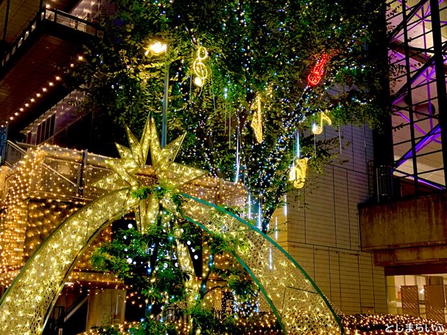 池袋西口公園 星のイルミネーションのアップ