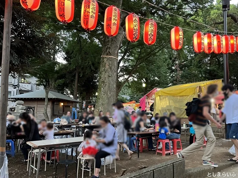 鬼子母神 盆踊り 飲食スペース