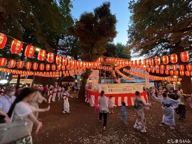 鬼子母神 盆踊り 会場の様子