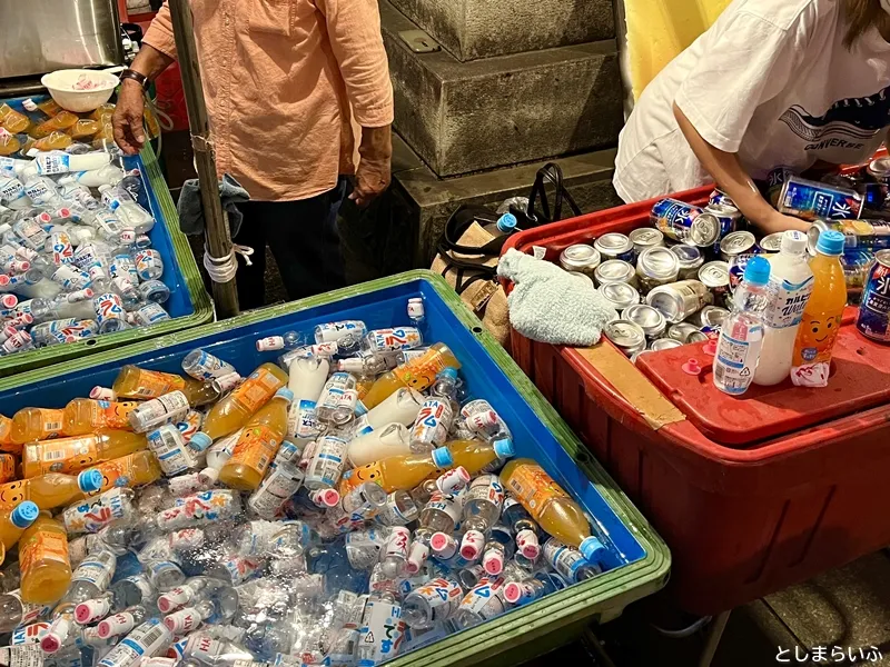 鬼子母神 盆踊り ラムネとお酒