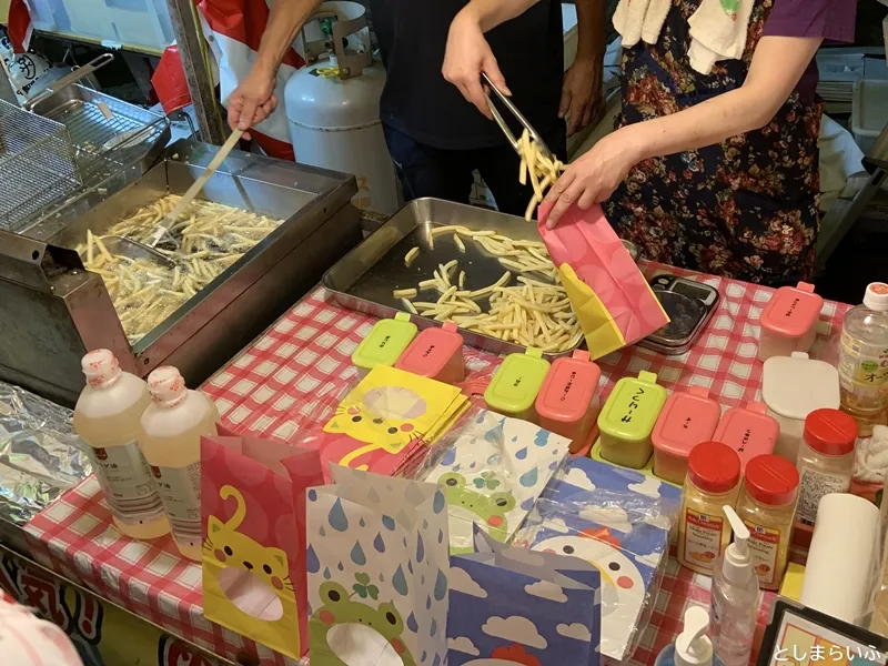 鬼子母神 夏市 ポテトの屋台