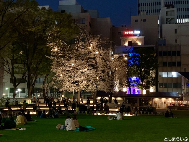 南池袋公園 夜のサクラテラス